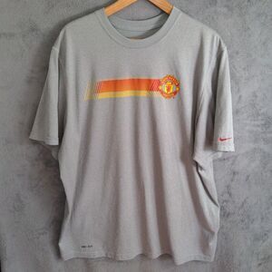 Nike Manchester United T-shirt Mens XL Gray Dri-Fit Athletic Soccer EU Football
